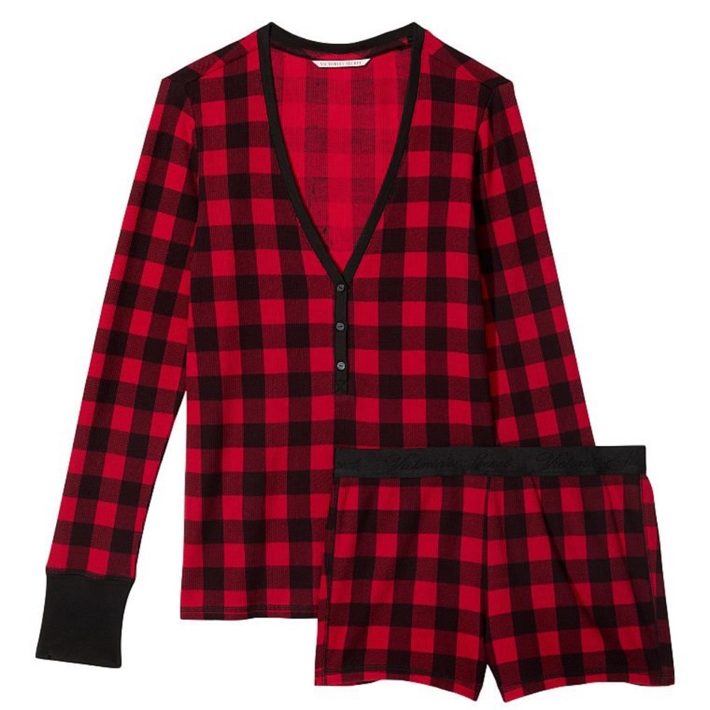 victoria’s secret thermal short pj set